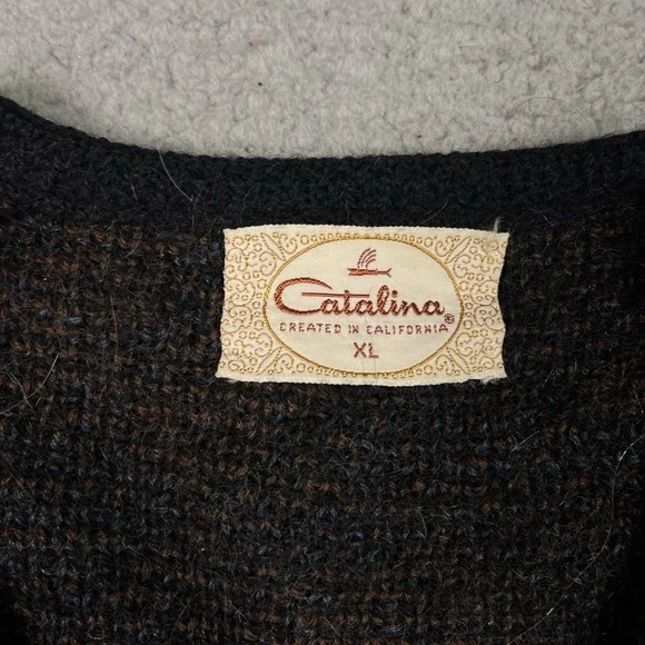 Vintage 60s Catalina Mohair Sweater Grunge Fuzzy Men's XL - Picture 2 of 6